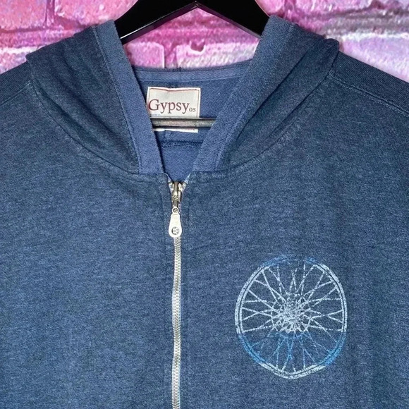 Gypsy 05 Women’s Hoodie Small Sweatshirt Full Zip Graphic Blue Grey - Picture 2 of 8